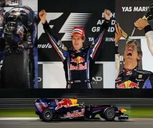 Puzzle Sebastian Vettel γιορτάζει τη νίκη του στο Grand Prix του Abu Dhabi (2010)